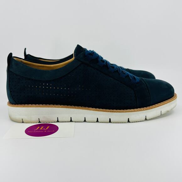 Samuel Hubbard Women's Wanderer Navy Blue Leather Sneakers W1310 Size 8.5 - Picture 1 of 11